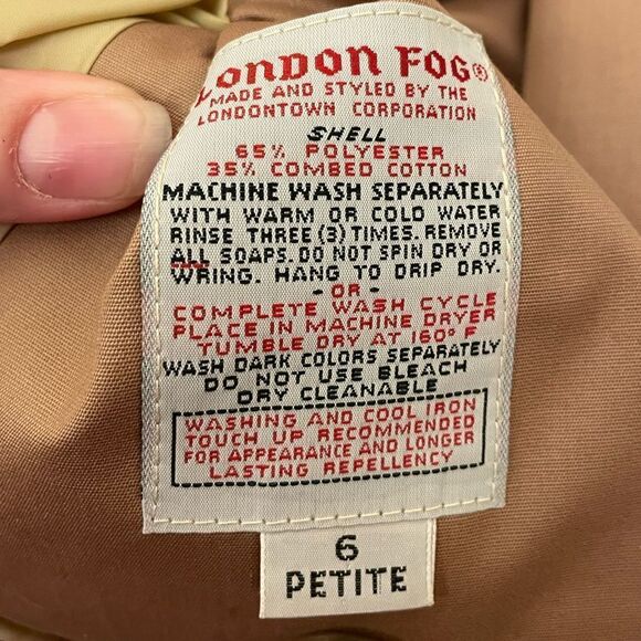 London Fog Tan Trench Coat - Size 6 Petite - Excellent Condition - Picture 10 of 10